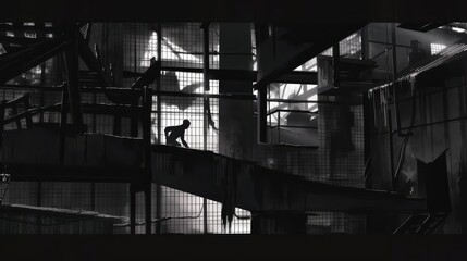 Steelworker in factory, generated with AI