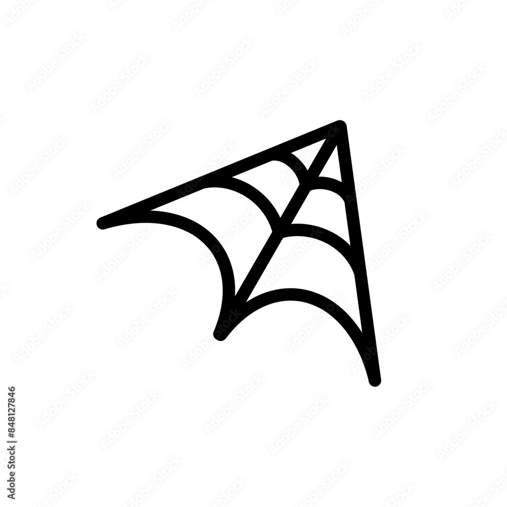 Poster spider web icon with a simple and modern design on a halloween theme