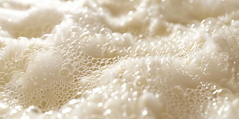 Fototapeta premium Frothy Foam: Close-Up of Bubbly and Textured Foam Surface.