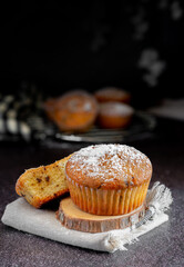 Homemade muffin treats with dark chocolate chips