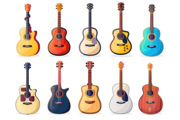 Fototapeta premium guitar icons over white background elegant design