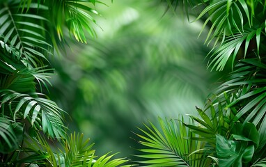 Fototapeta premium Tropical Leaf Natural Frame Image