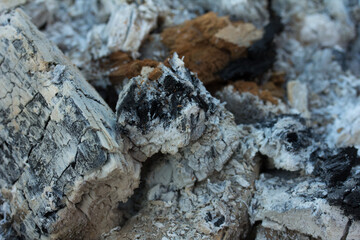 Macro photography of freshly used charcoal.