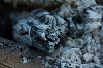 Macro photography of freshly used charcoal.