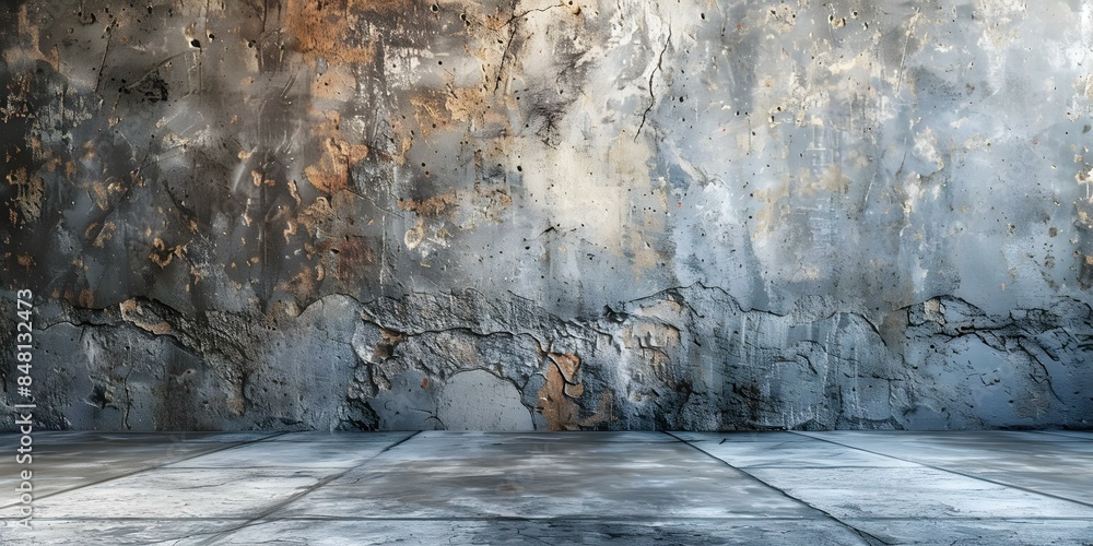 Poster using grungy concrete wall texture in design projects with space for text. concept grunge design, co