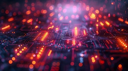 Fototapeta premium a glowing electronic circuit