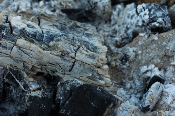 Macro photography of freshly used charcoal.