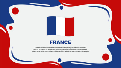 France Flag Abstract Background Flat Design Template. France Independence Day Banner Wallpaper Vector Illustration. France Design
