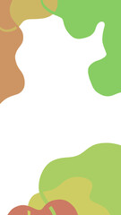 Abstract graphic design of frame with lines and different shapes on transparent background. Autumn colors. 