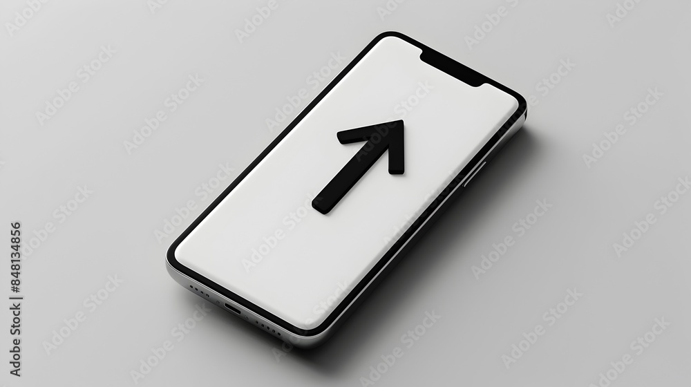 Poster minimalist smartphone upload with sleek upward arrow design