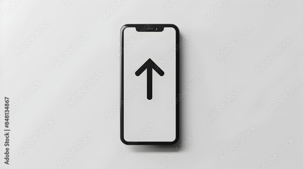 Poster sleek minimalist smartphone upload with upward arrow