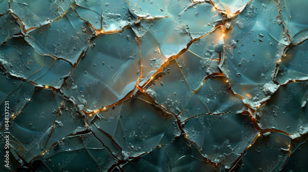 Poster depict a shattered smartphone screen with intricate cracks spreading across the display, highlightin