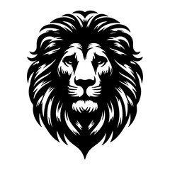 Obraz premium Lion Head Silhouette Vector Style