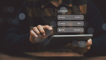 Digital marketing media (website ad, email, social network, SEO, video, mobile app) in virtual globe shape diagram. Sales growth advertising concept, Digital Marketing Media Technology Graphic Concept