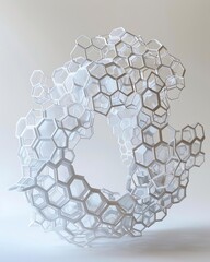126 Translucent 3D printed complex geometric lattice structure sculpture