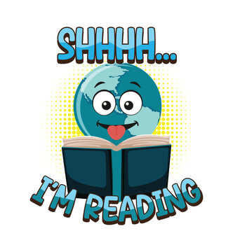 Book and drink tea and be happy t-shirt design 