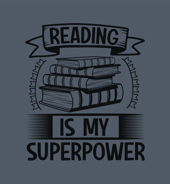 Book and drink tea and be happy t-shirt design 
