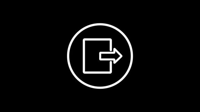Animated of logout icon. logout button concept