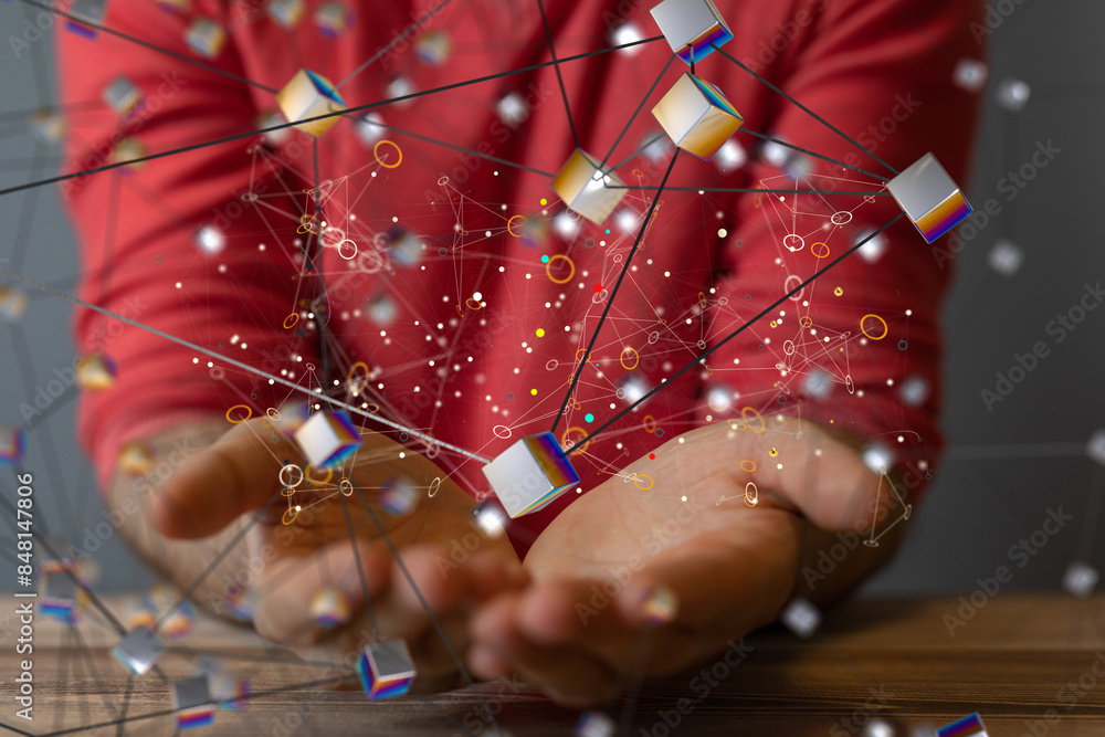 Poster technology background. big data concept. binary