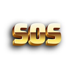 3D SOS text poster art