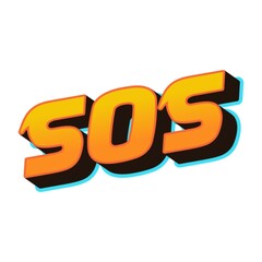 3D SOS text poster art