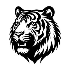 Tiger Head Silhouette Vector Style