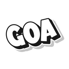 3D Goa text label poster art