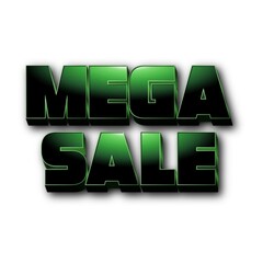 3D Mega sale text poster