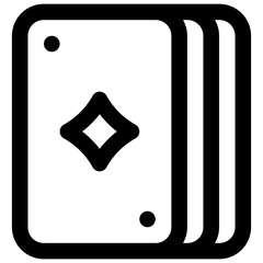 Playing cards. Editable stroke vector icon.