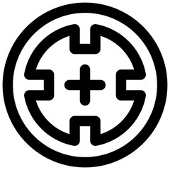 Fototapeta premium Shooter game. Editable stroke vector icon.