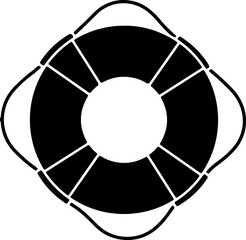 Lifebuoy icon. swimming ring silhouette.
Isolated lifebuoy silhouette vector.