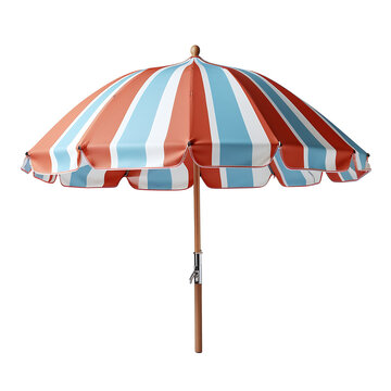 recommend clip art: A blue and white striped beach umbrella on a transparent background