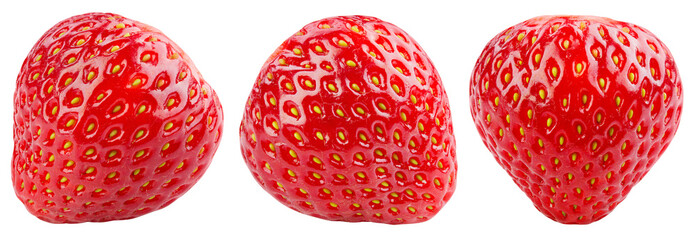 Strawberry isolated png. Strawberry collection on transparent background. PNG format. Strawberry set with no background. Full depth of field.