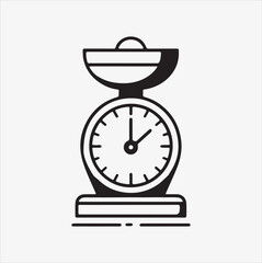 minimal scales vector silhouette art illustration solid white color background