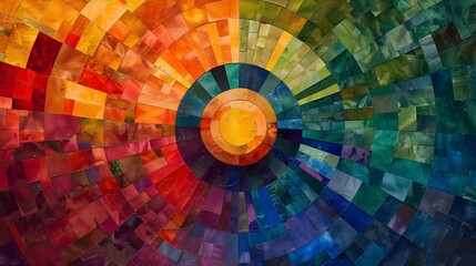 Mesmerizing Kaleidoscopic Mosaic of Vibrant Geometric Patterns and Radiant Colors