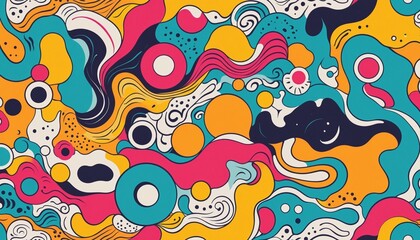 Colorful abstract shapes wall paper design