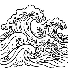 Obraz premium dynamic scene of ocean waves crashing