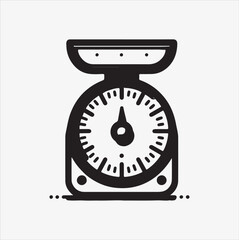 minimal scales vector silhouette art illustration solid white color background