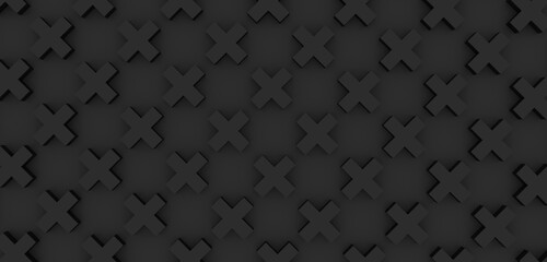 Fototapeta premium Background geometric black plus sign merge mathematics square 3D illustration