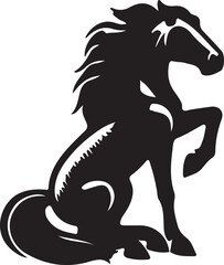 Horse logo icon vector art illustration