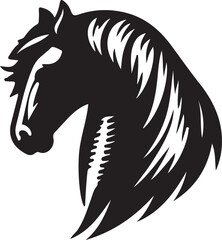Horse logo icon vector art illustration