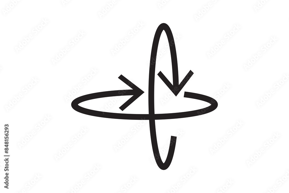 Wall mural 360 line icon in white and black colors. 360 flat vector icon from 360 collection for web, mobile ap