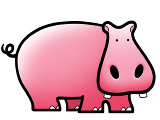 Illustration of a cute hippopotamus