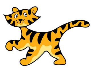 Illustration of an anxious tiger