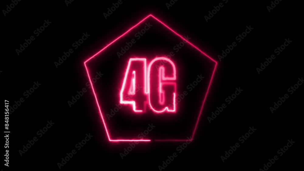 Poster neon circle animation in center animated black background