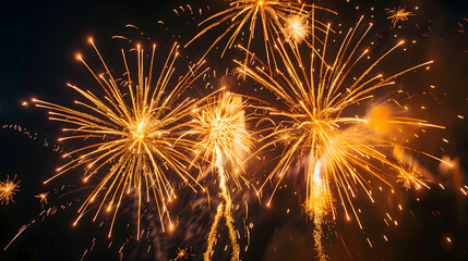 Obraz premium Color fireworks in the night background