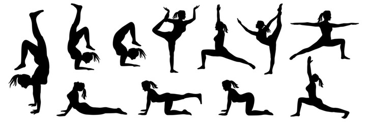 yoga silhouette vector