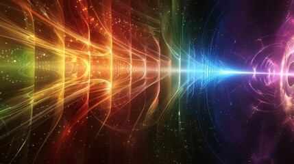 Obraz premium A visualization of the electromagnetic spectrum shows the range of wavelengths from radio waves to gamma rays