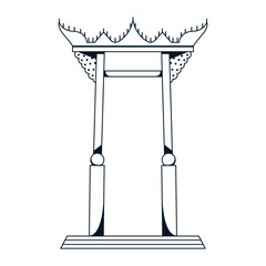 Vector Giant Swing Sao Chingcha Cartoon Illustration Isolated