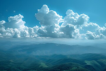 A view of a mountain range with clouds in the sky